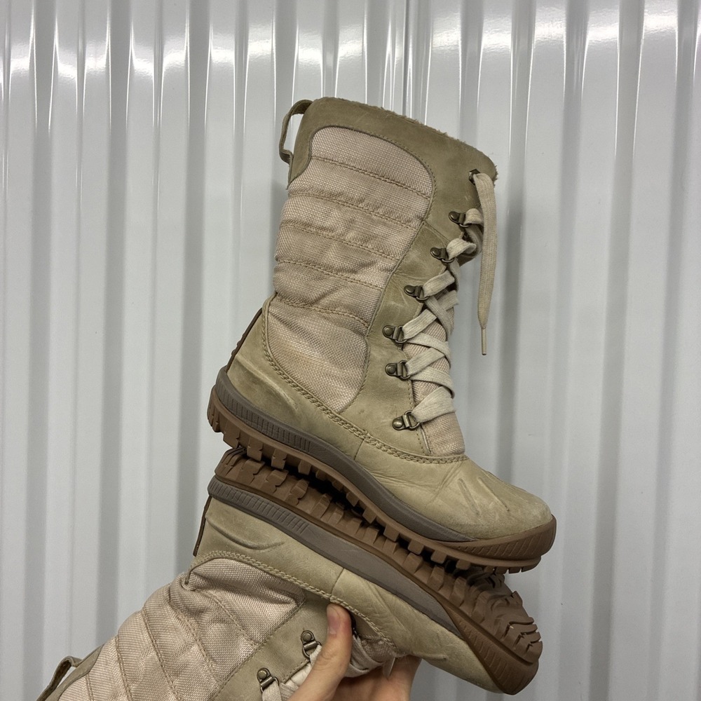 TIMBERLAND 21647 WINTER BOOTS WOMEN'S LEATHER/FABRIC CAMPING BEIGE - Size US 6M - Picture 7 of 15